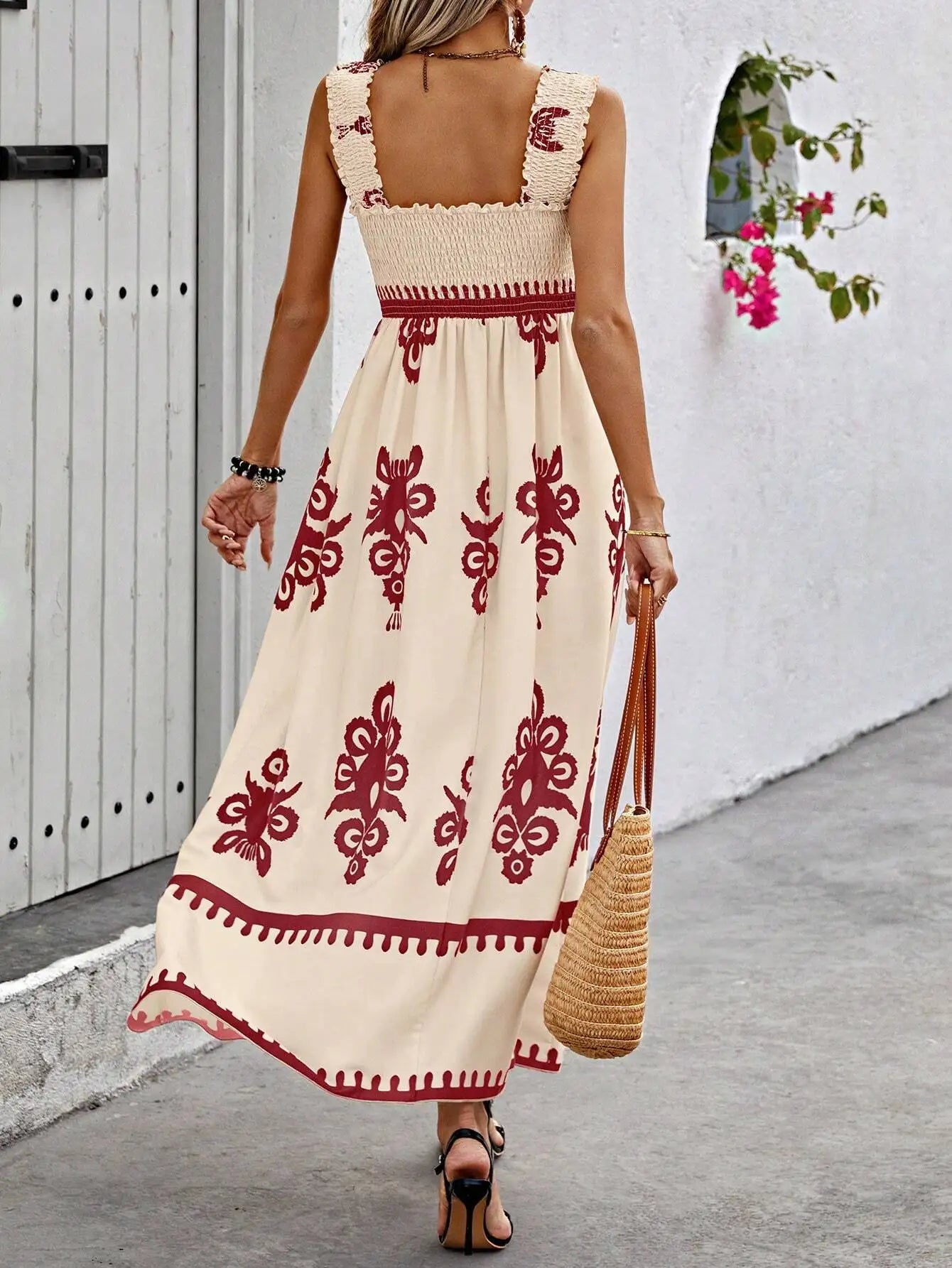 Elegant Women's Halter Beach Sundress with Stylish Print - Image 45