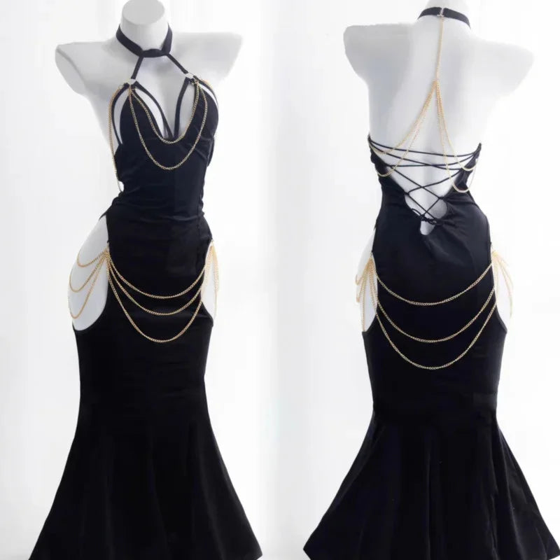 Albedo Mermaid Cosplay Costume with Gloves and Skirt - Image 4