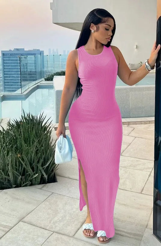 Elegant Ribbed Bodycon Maxi Dress for Any Occasion - Image 9