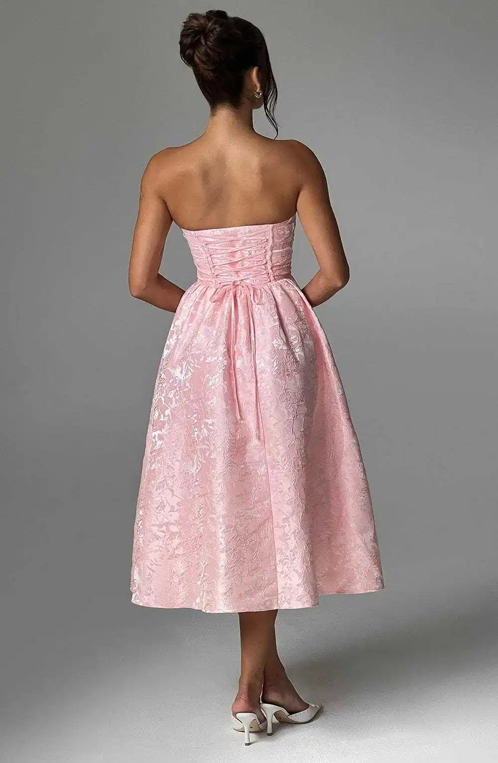 Elegant Strapless Satin Bodycon Dress for Women - Image 25