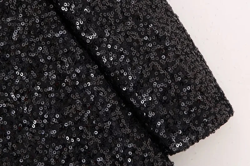 Elegant Backless Long Sleeve Sequined Vintage Dress for Women - Image 19