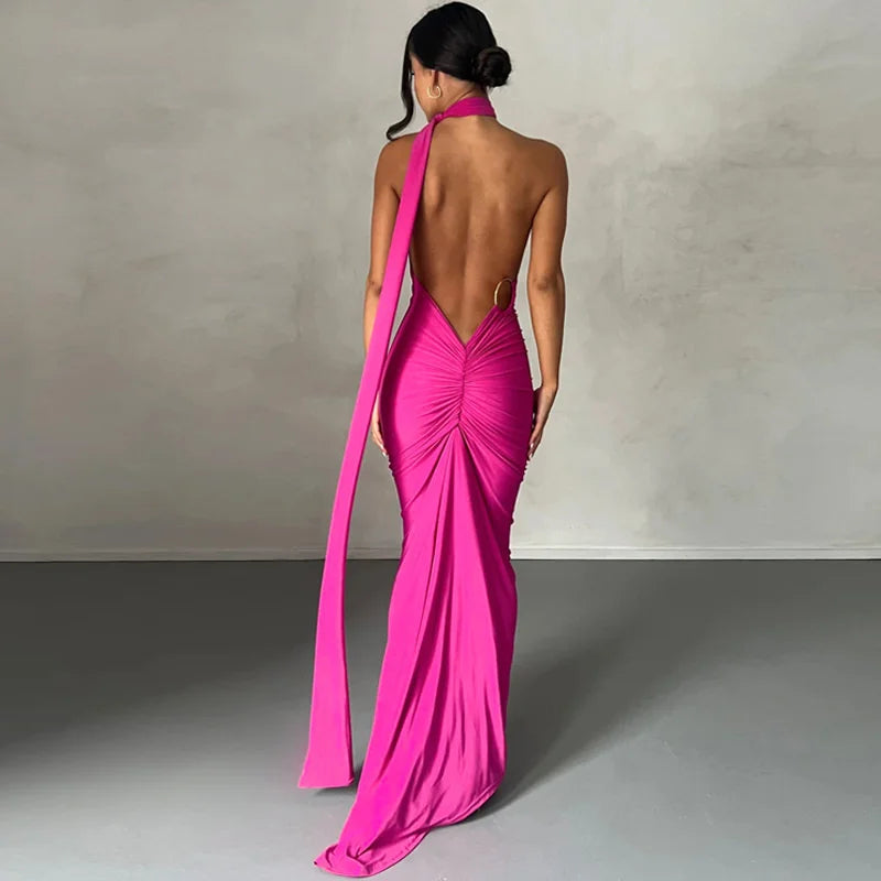 Elegant Backless Maxi Dress for Summer Parties - Image 27
