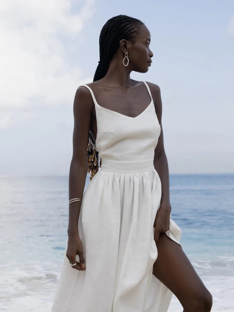 Elegant Backless V-Neck Maxi Dress for Women - Image 30