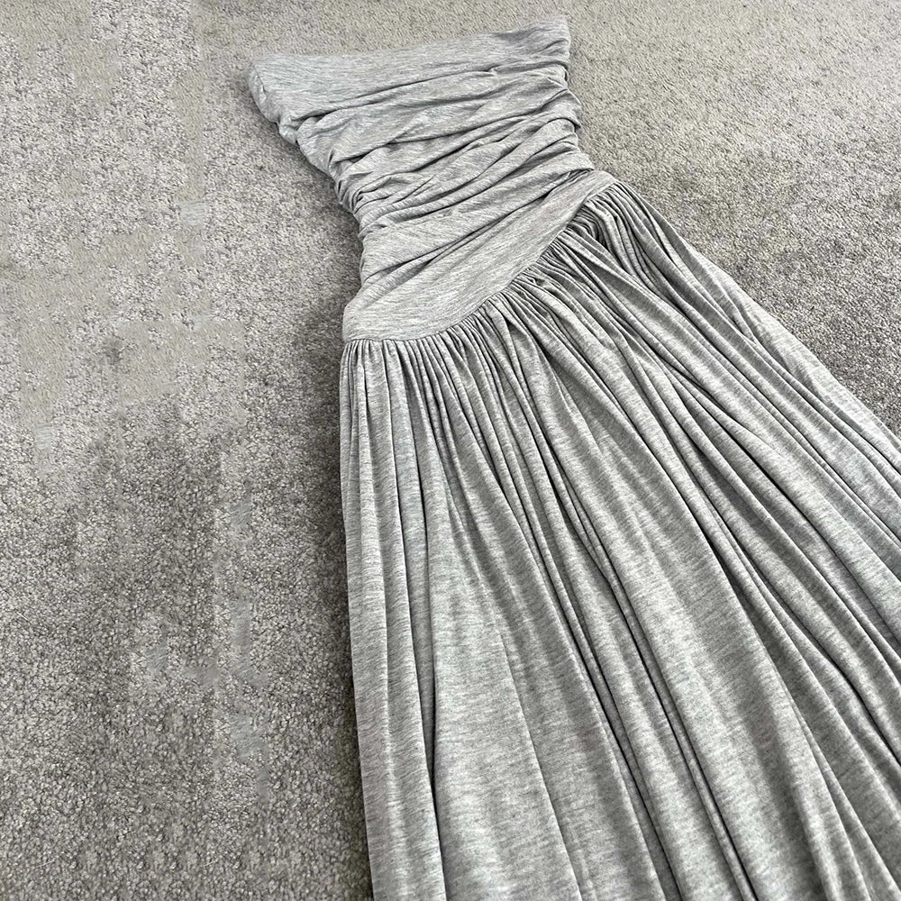 Elegant Y2K Pleated Long Dress for Summer Vibes - Image 24