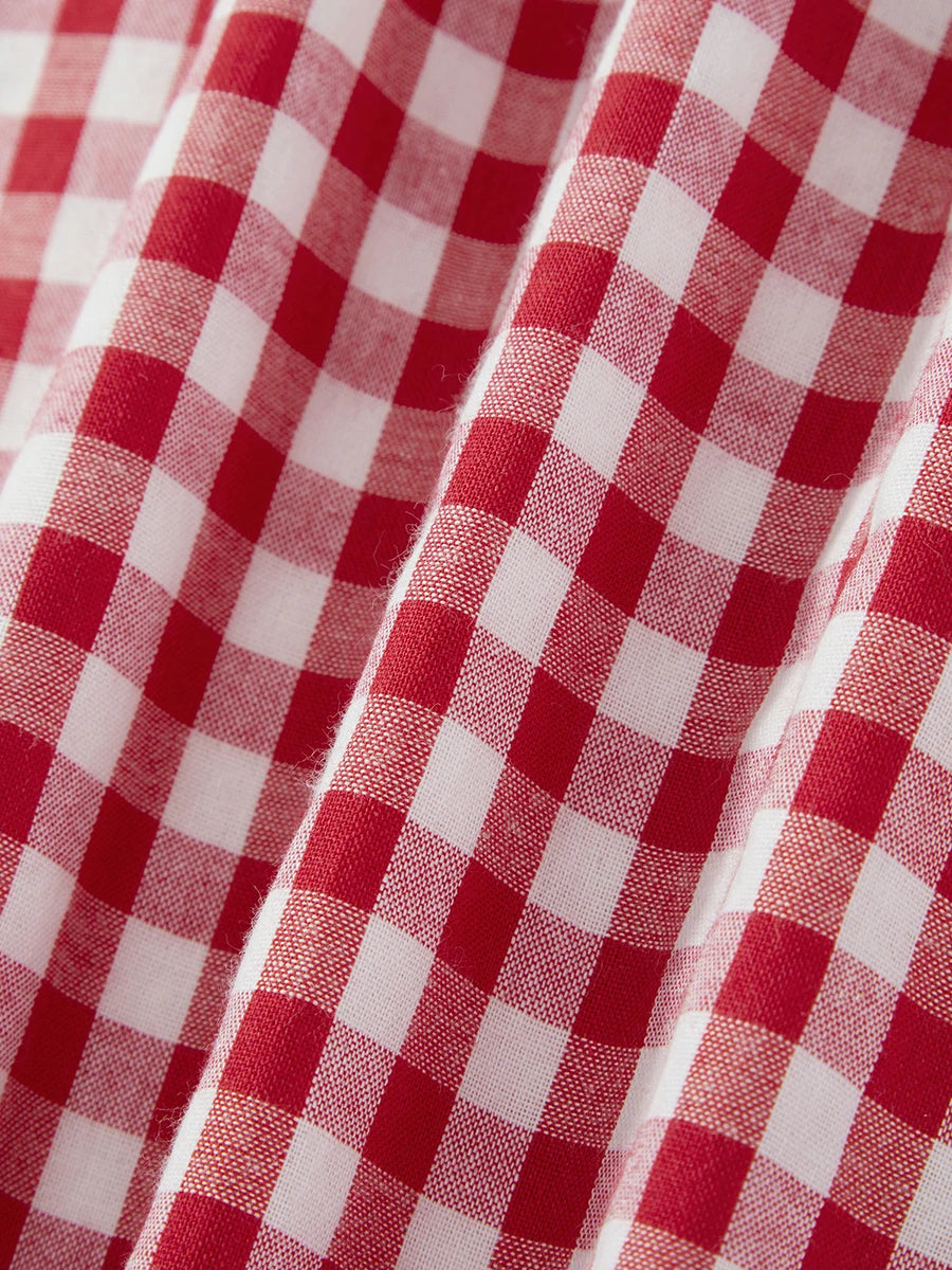 Chic Red Gingham Strapless Mini Dress - Summer Style - Image 12