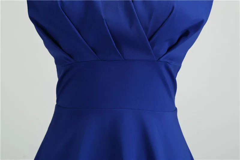 Elegant Pink V-Neck Midi Swing Dress for Women - Image 13