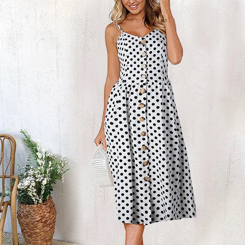 Red Casual Summer Dress with Open Back & Straps - Image 23