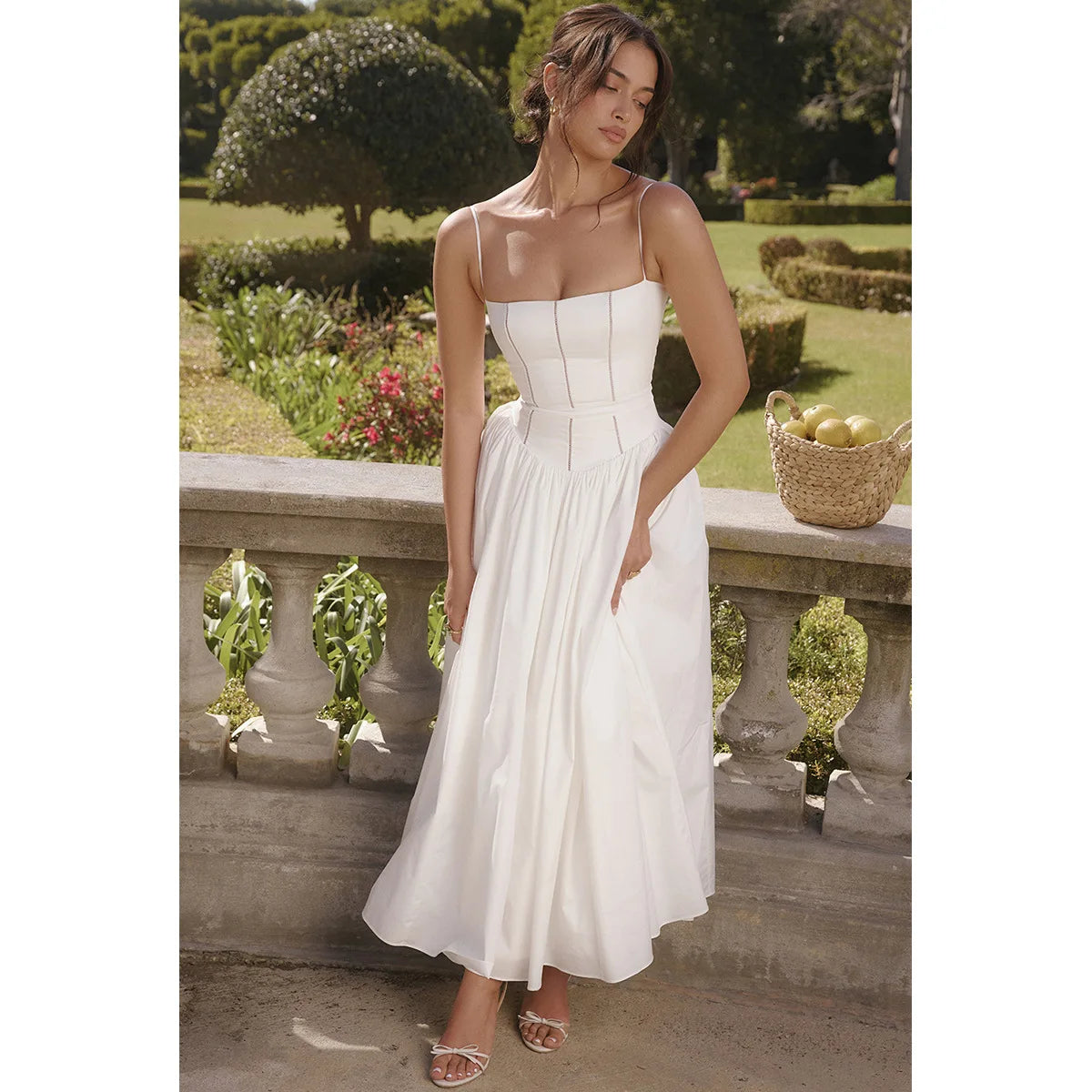 Elegant Hollow Out Flare Midi Dresses for Women - Image 9