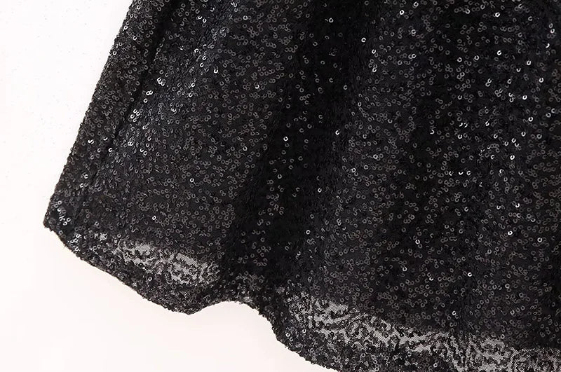 Elegant Backless Long Sleeve Sequined Vintage Dress for Women - Image 16