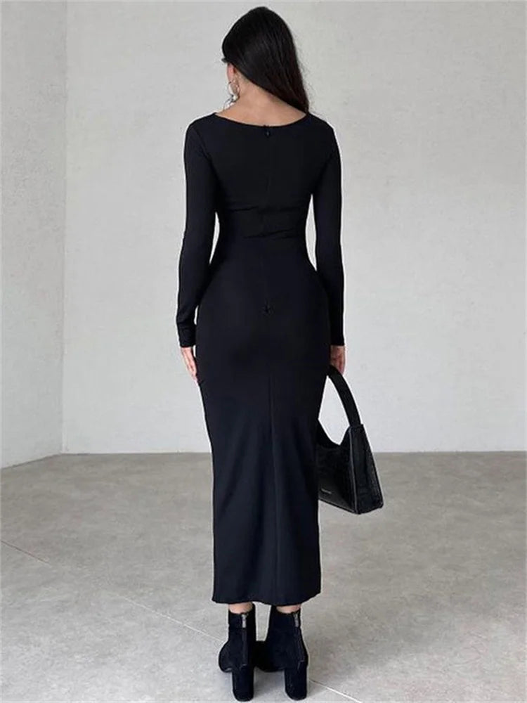 Elegant Off-Shoulder Pleated Maxi Dress for Women - Image 43