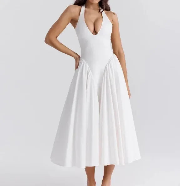 Summer Ruffle Suspender Dress with Square Neckline - Image 25