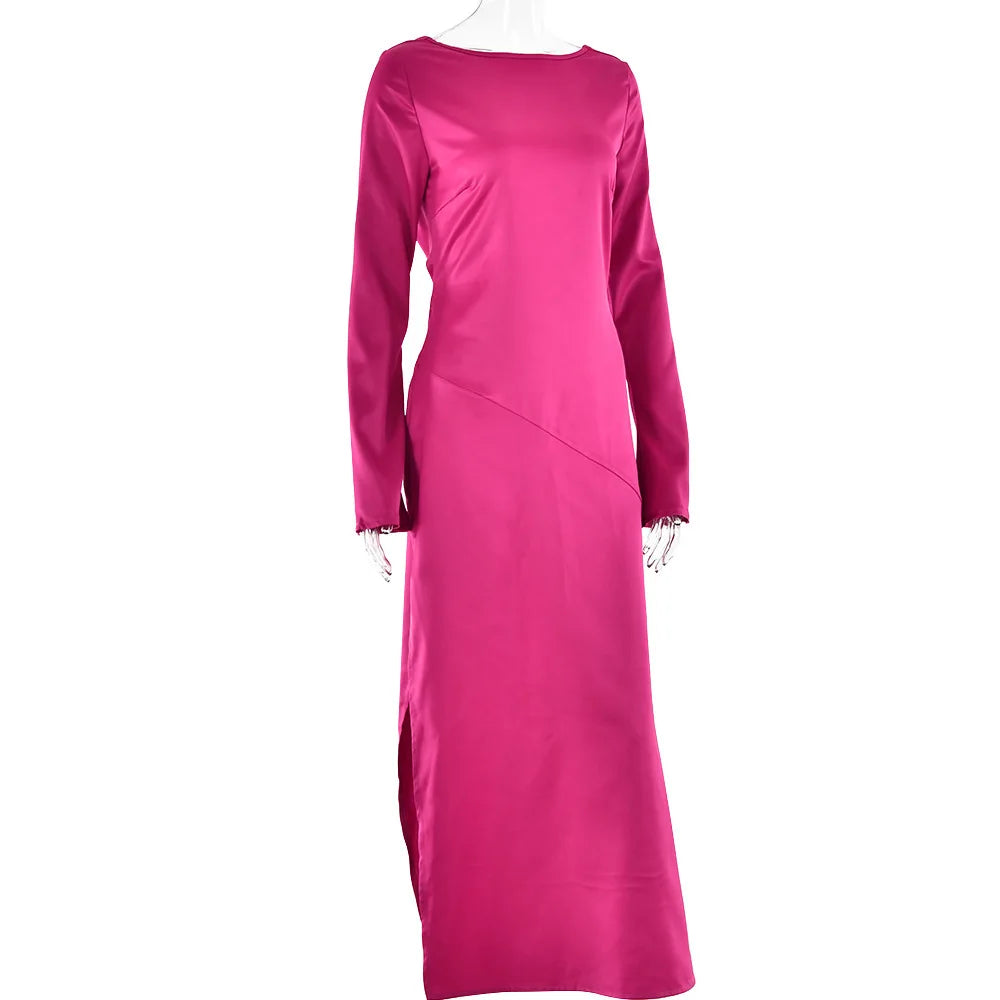 Elegant Satin Christmas Evening Dress for Women - Image 15