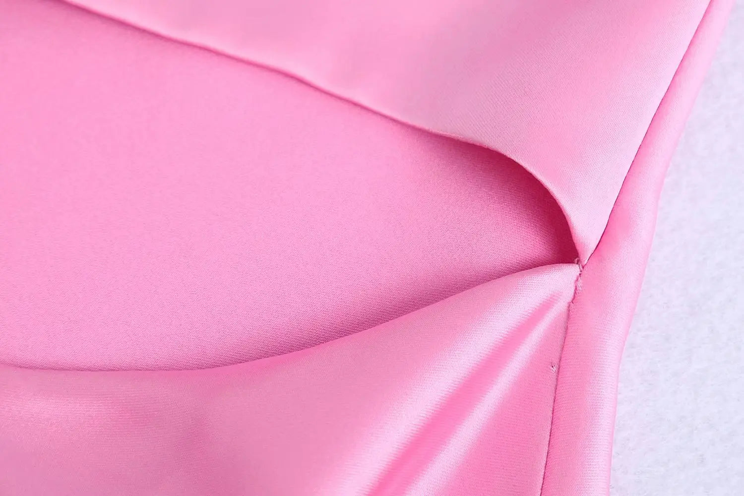 Elegant Pink Satin Cut-Out Mid-Calf Dress for Women - Image 21