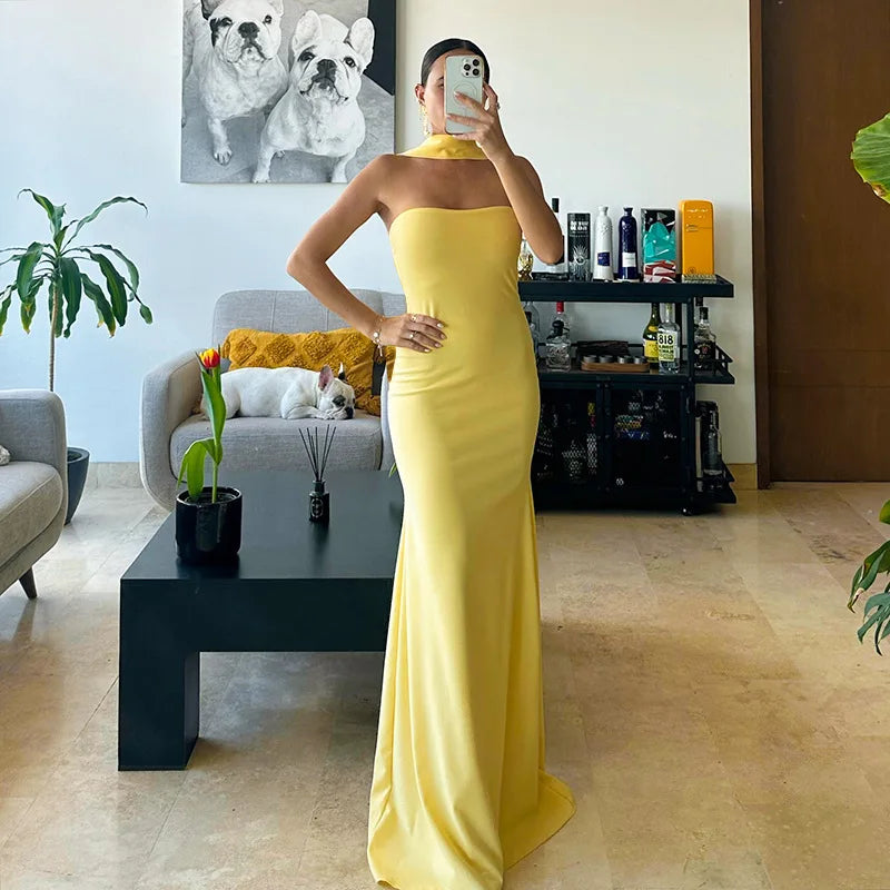 Elegant Sleeveless Fishtail Dress for Women - Backless Bodycon Evening Wear - Image 16