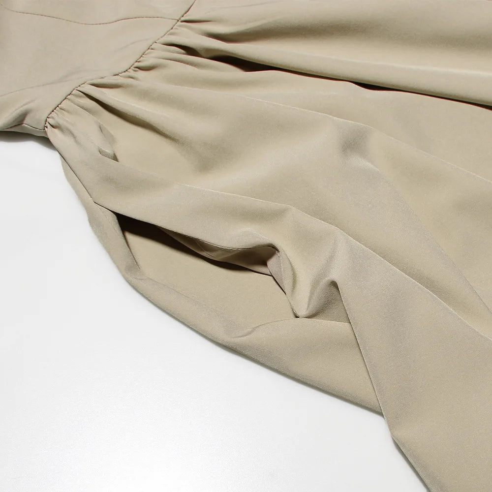 Elegant Sleeveless Midi Dress with Frill Hem & Corset - Image 34