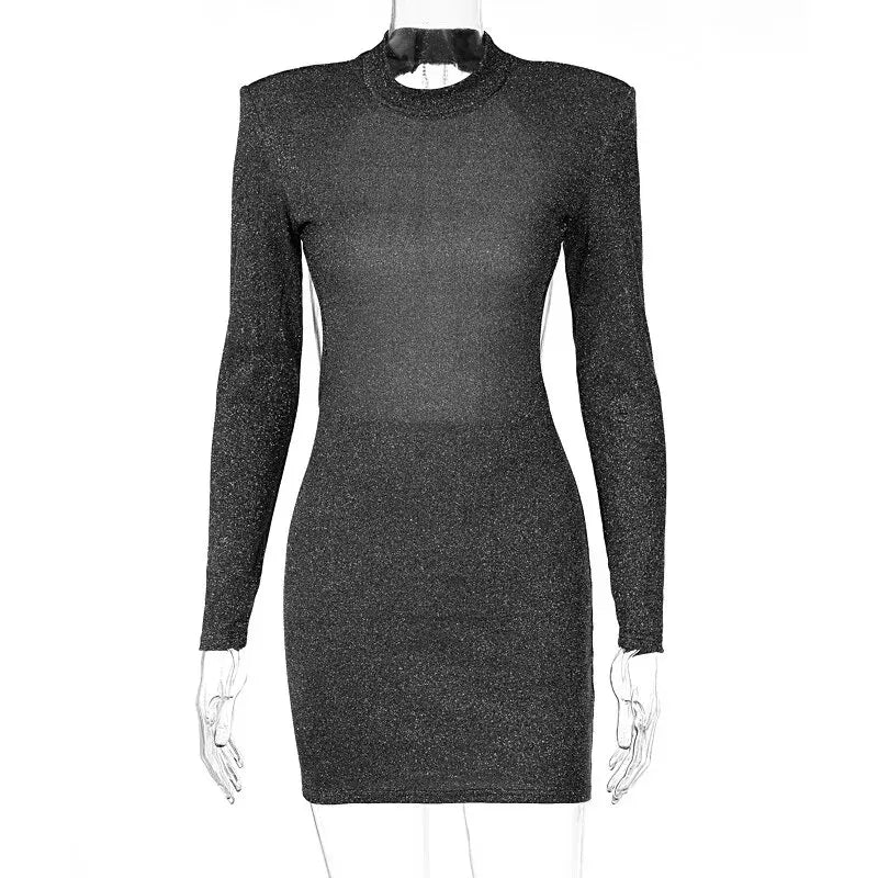Sexy Backless Black Mini Dress for Fall Parties - Image 10