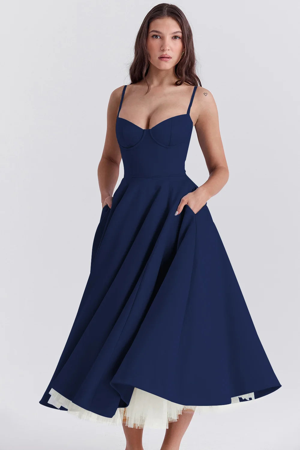 Elegant Floral Spaghetti Strap Backless Party Dress - Image 103