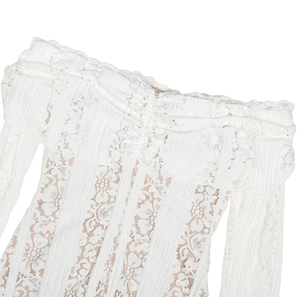 Elegant Flare Sleeve Lace Maxi Dress for Autumn Events - Image 15