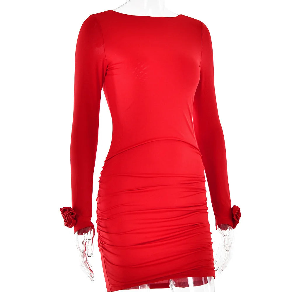 Backless Bodycon Mini Dress for Autumn Parties - Image 13