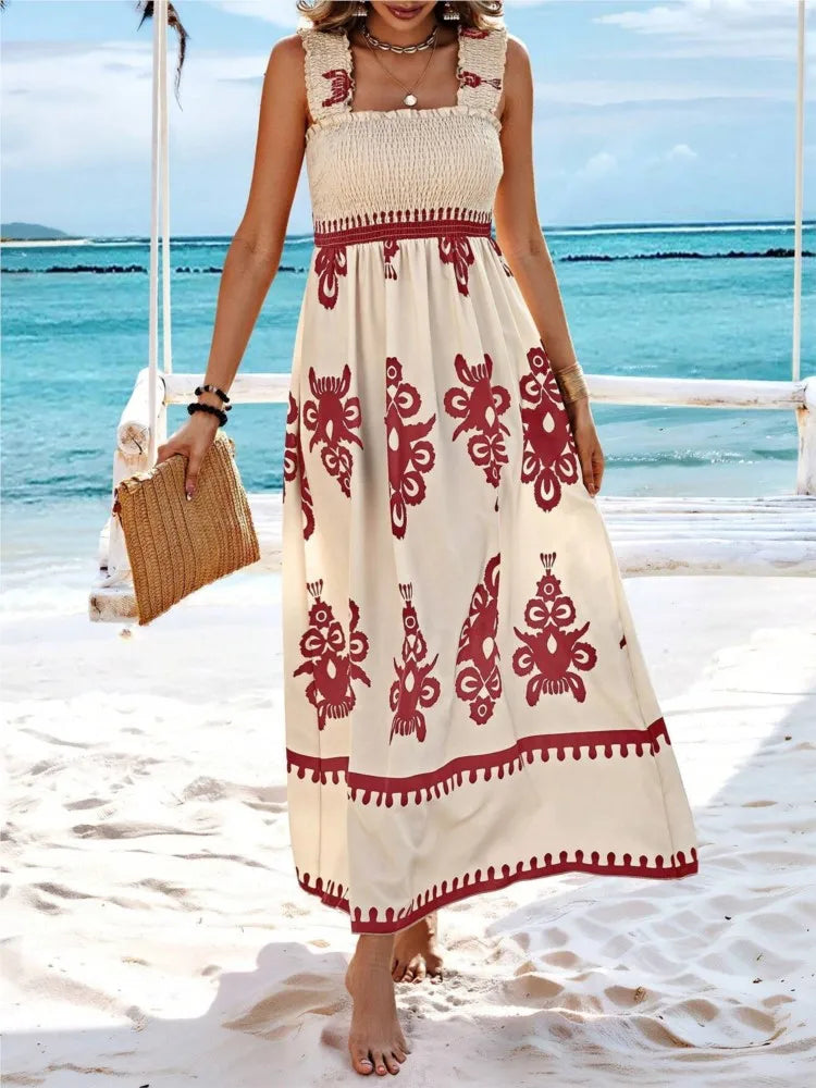 Elegant Women's Halter Beach Sundress with Stylish Print - Image 4