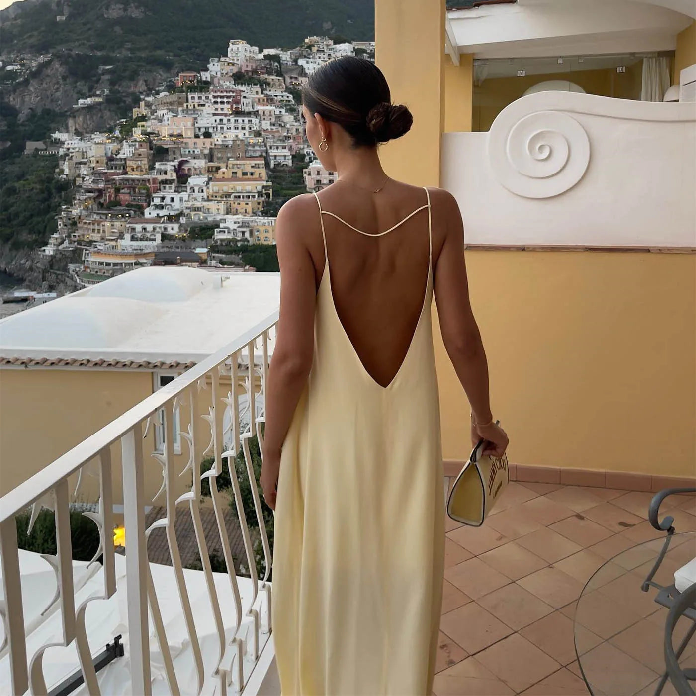 Elegant Open Back Satin Maxi Dress for Summer Events - Image 4