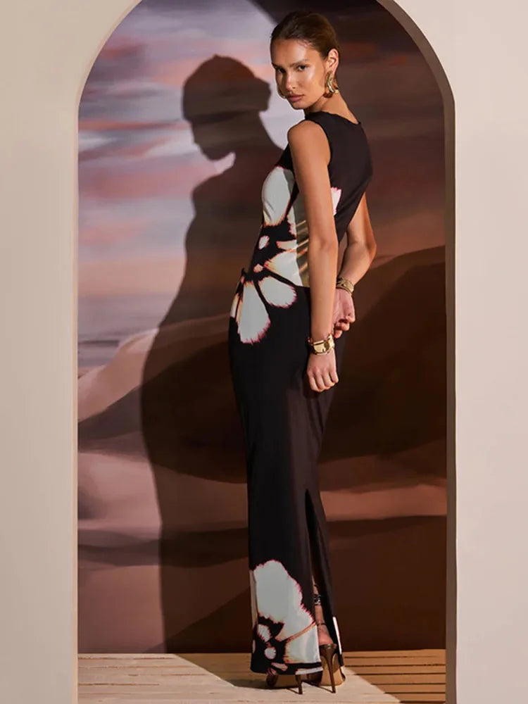 Elegant Hollow Out Sleeveless Maxi Dress for Summer - Image 19