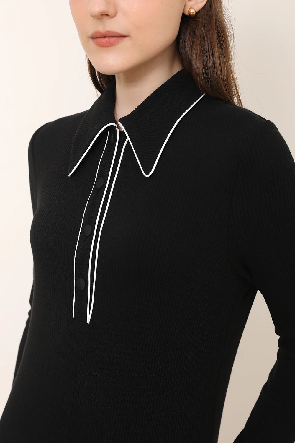 Chic Turn Down Collar Maxi Dress for Women - Image 10