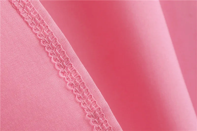 Elegant Pink V-Neck Midi Swing Dress for Women - Image 27
