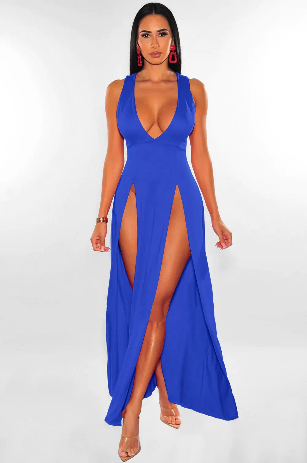 Elegant Deep V-Neck Summer Dress for Women - Image 30