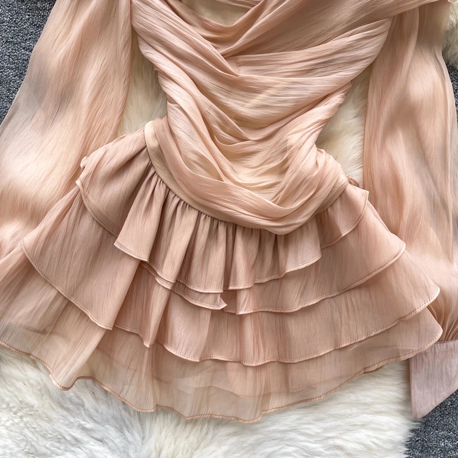 Elegant Off-Shoulder Vintage Floral Ruffle Evening Dress - Image 23
