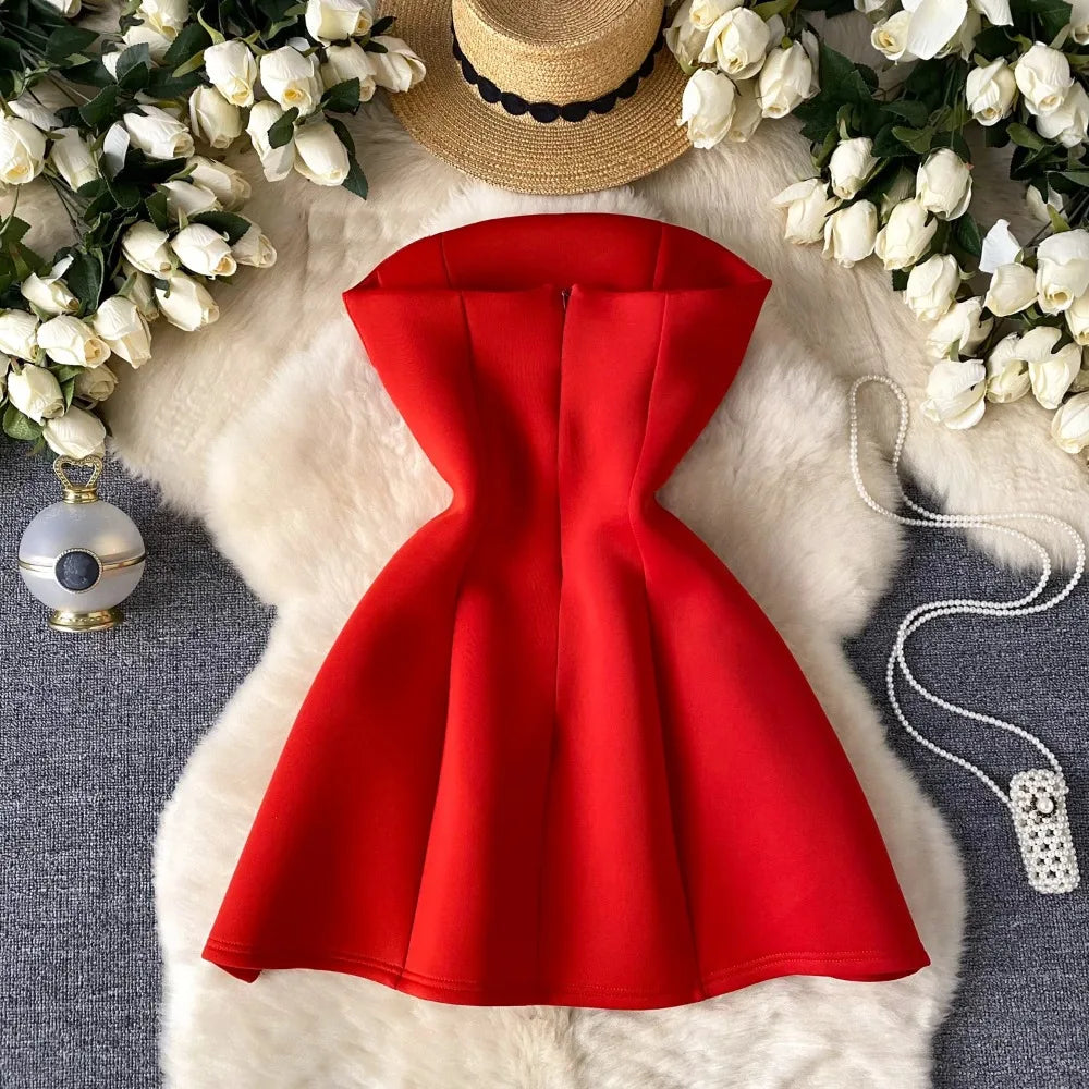 Elegant Off-Shoulder Sleeveless Puff Dress for Summer Parties - Image 4