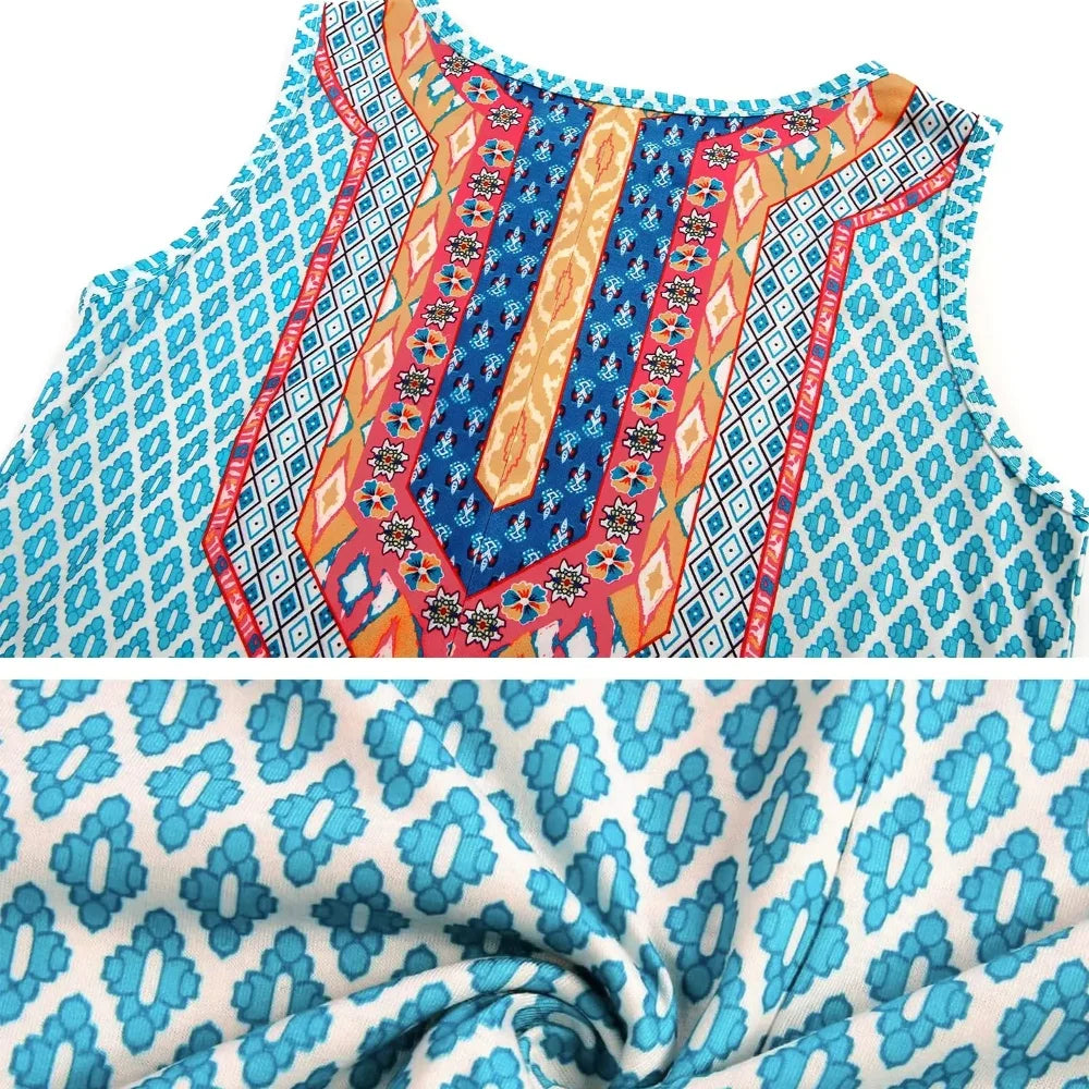 Elegant Abstract Art Face Pattern Short Sleeve Dress - Image 3