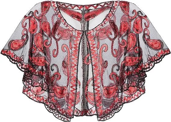 1920s Retro Sequin Beaded Shawl for Flapper Parties - Image 14