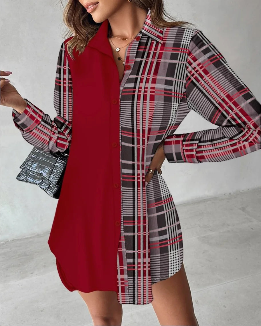 Women's Leopard Print Button-Up Casual Shirt Dress - Image 23