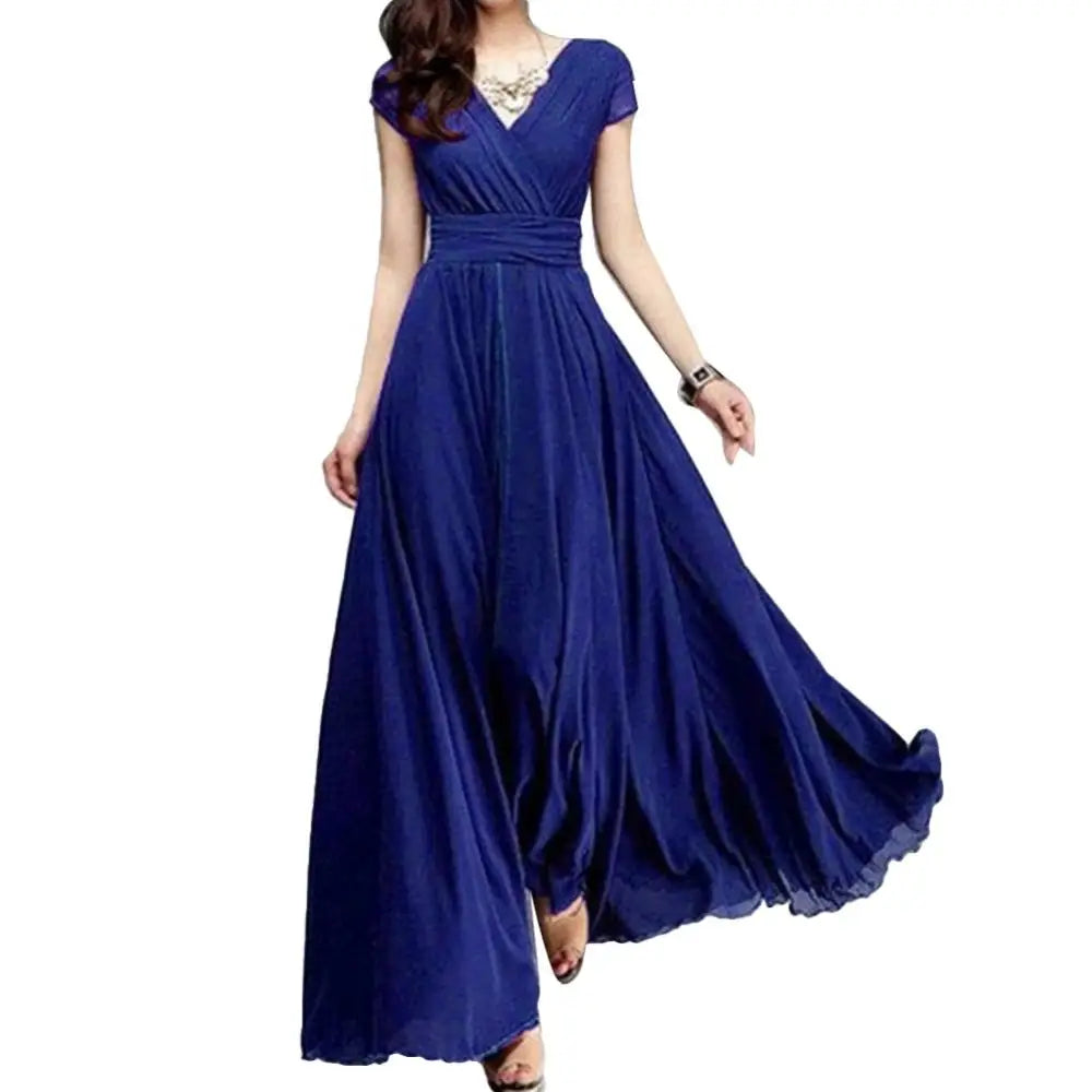 Elegant Pleated Cotton Linen Summer Maxi Dress for Women - Image 12