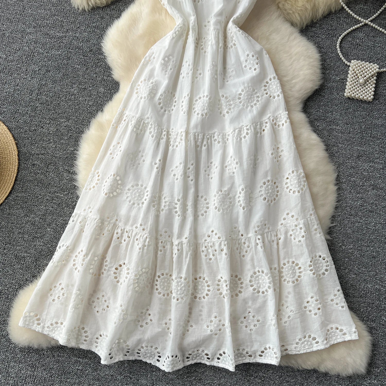 Chic A-Line Summer Slip Dress with Embroidery Bow - Image 23