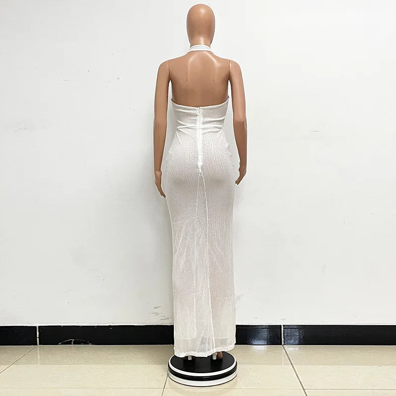 Elegant Criss-Cross Long Sleeve Evening Dress for Women - Image 117