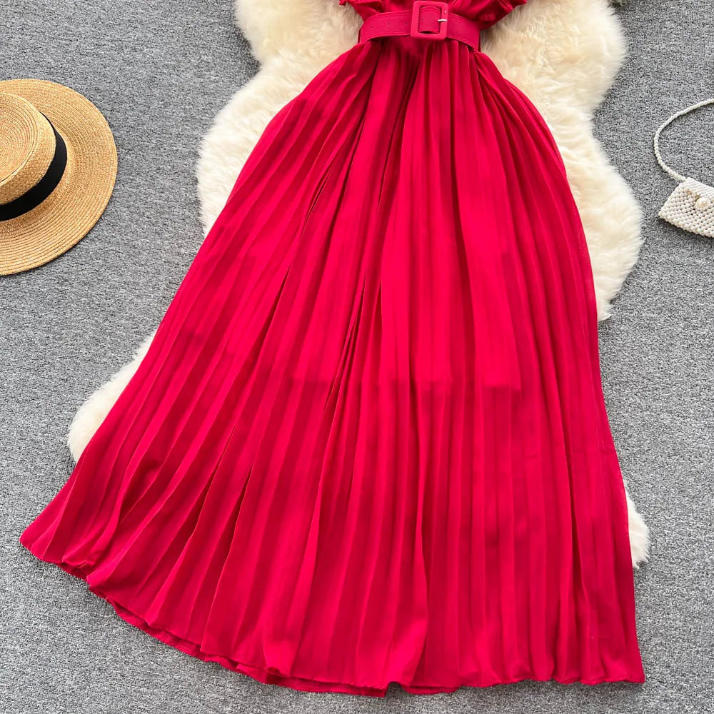 Chic Vintage Ruffled A-Line Summer Dress for Women - Image 35