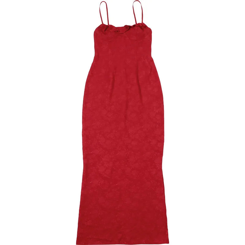 Elegant Lace Maxi Dress with Spaghetti Straps for Summer Events - Image 21