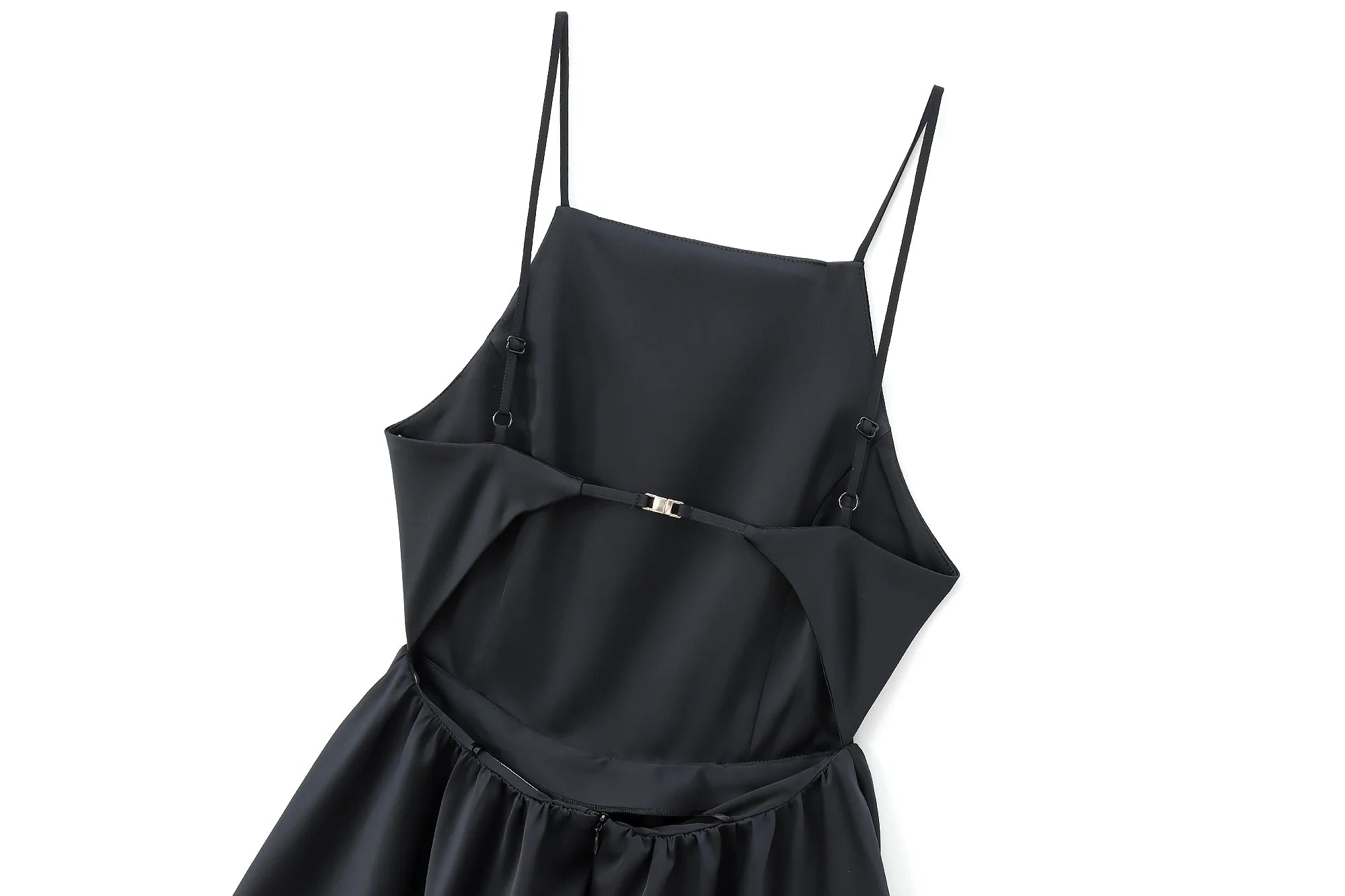 Elegant Sleeveless Backless Mini Dress with Pleated Details - Image 9