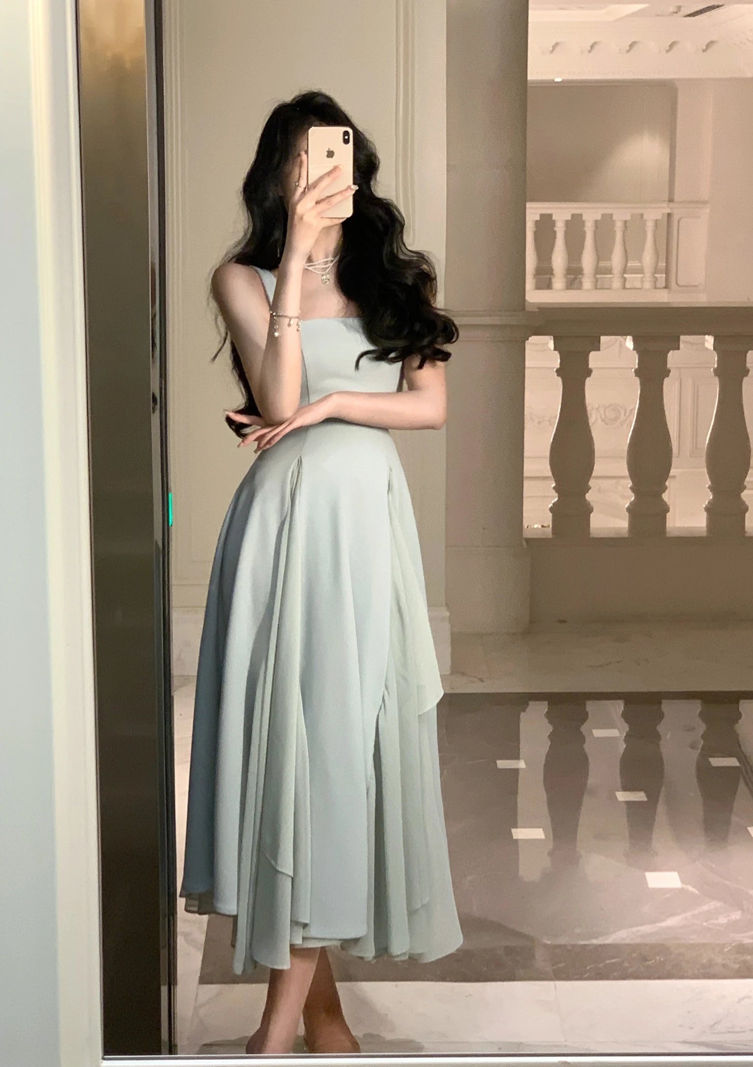 Elegant White Midi Dress with Ruffles for Summer Parties - Image 17