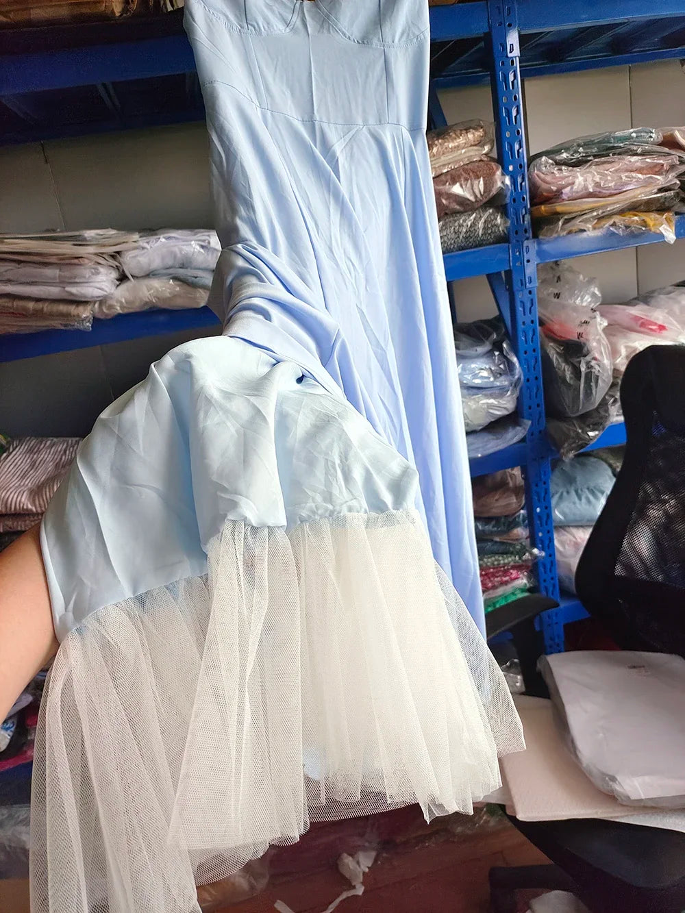Elegant Summer Midi Swing Dress with Mesh Design - Image 8
