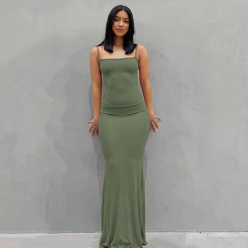 Elegant Spaghetti Strap Long Dress for Women - Image 46