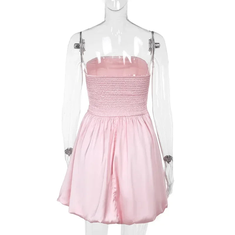 Elegant Off-Shoulder Pleated Mini Dress for Women - Image 15