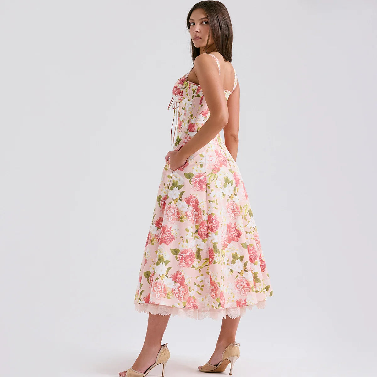 Floral Print Midi Dress for Summer Parties and Casual Wear - Image 16