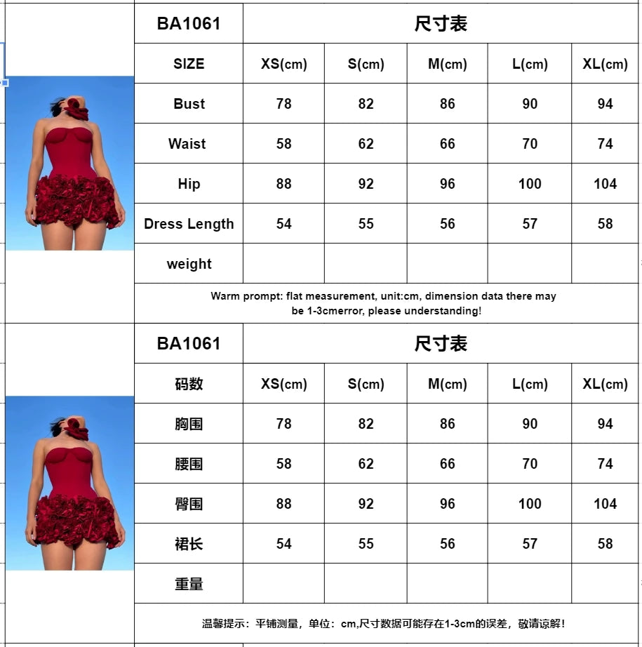Red Strapless Mini Cocktail Dress for Women - Image 7