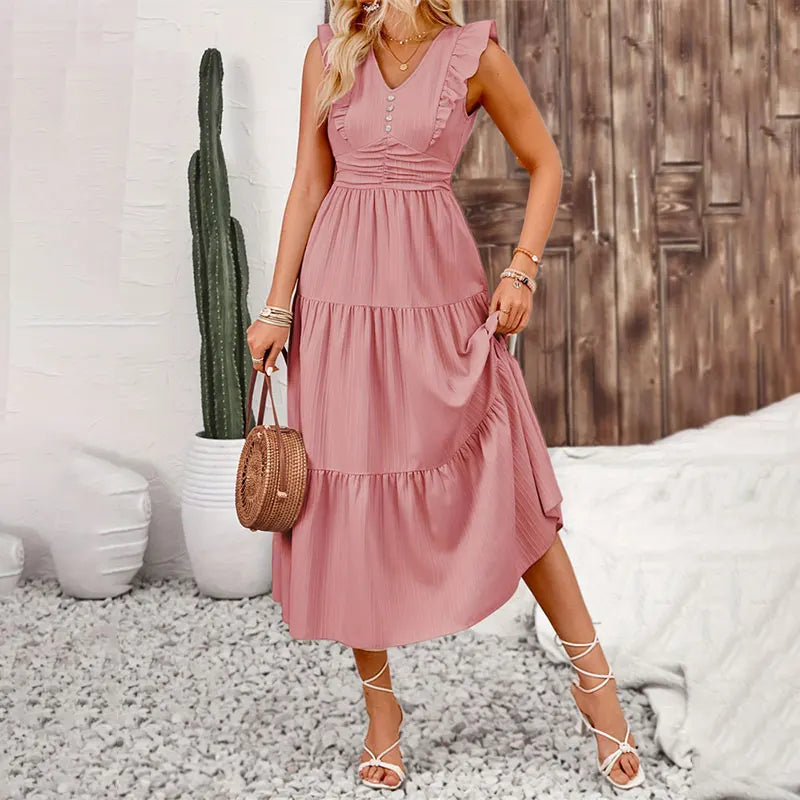 Casual Slim Fit Sleeveless A-Line Summer Dress - Image 12