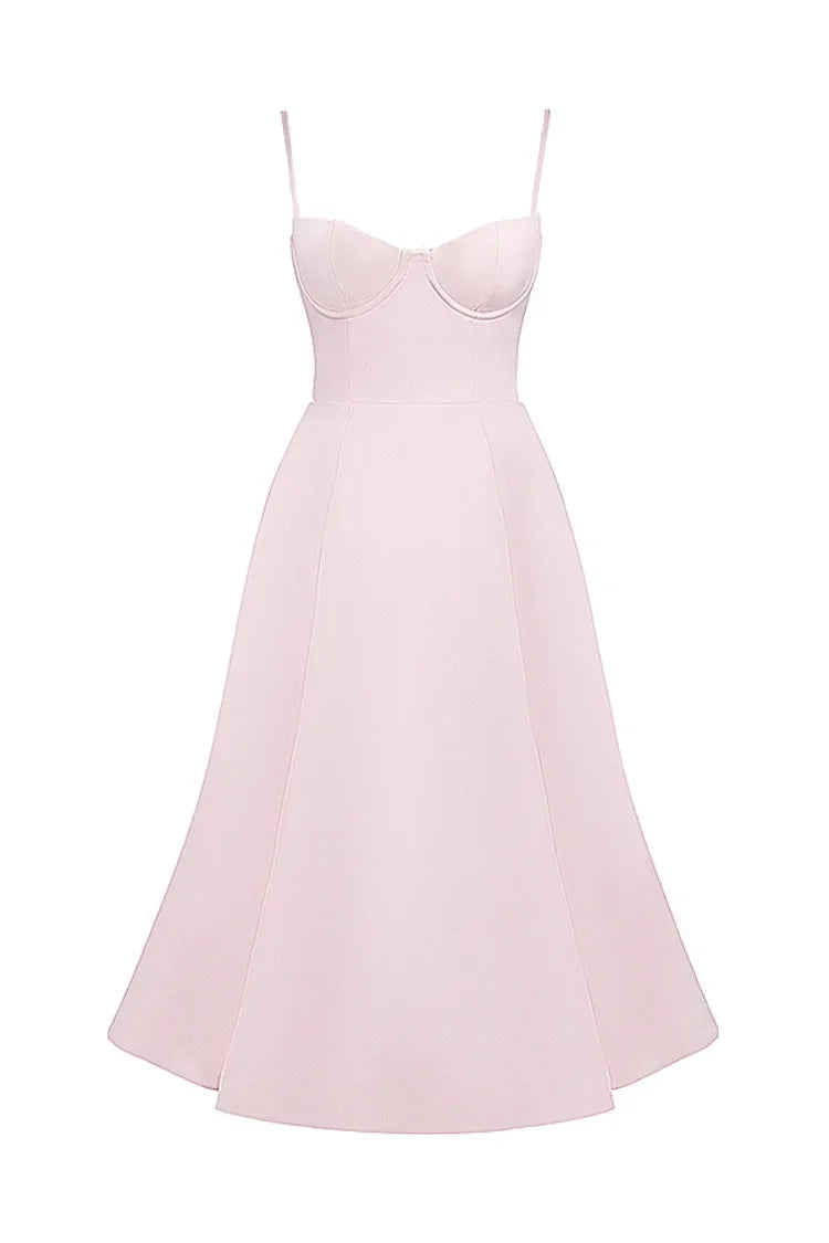 Elegant Summer Midi Swing Dress with Mesh Design - Image 43