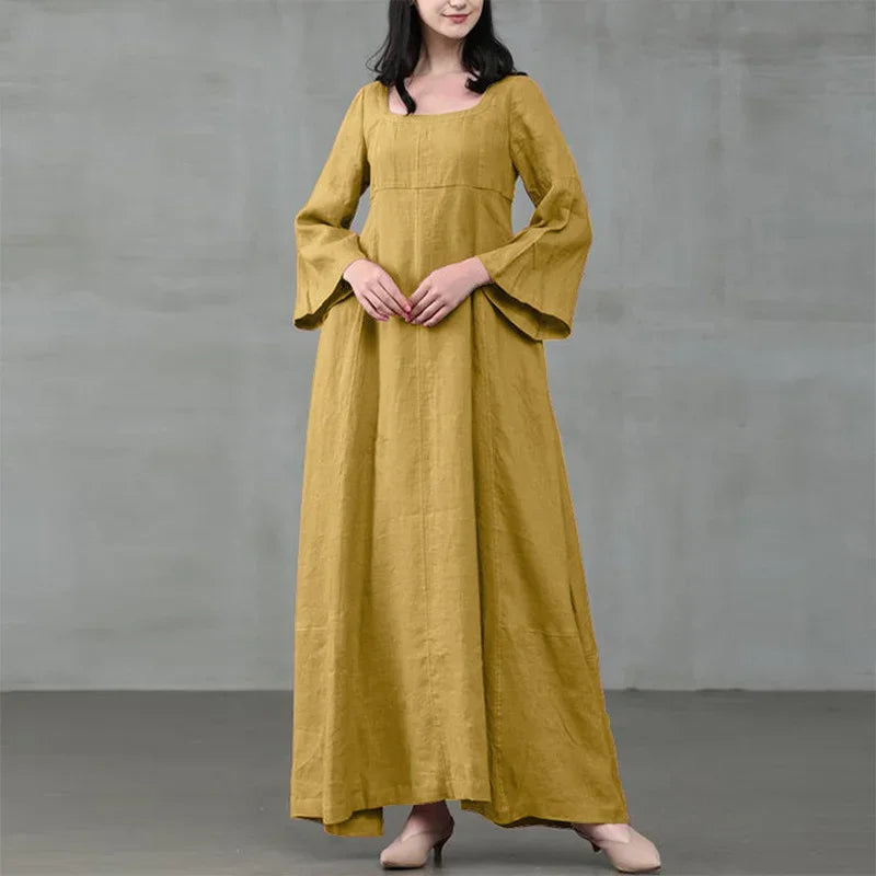Vintage Square Collar Flare Sleeve Casual Sundress for Women - Image 4