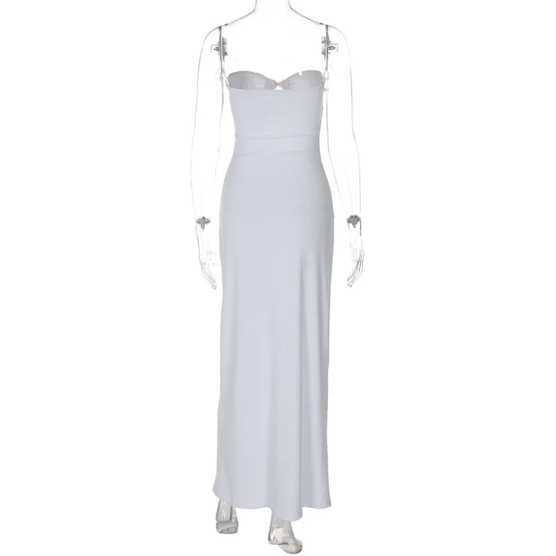 Elegant Strapless Hollow Out Bodycon Evening Dress for Women - Image 6